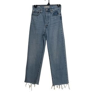 Levi Strauss Premium Ribcage Straight Ankle Denim Jeans Women's 24 Buttonfly